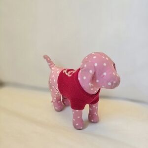 VS PINK White Polka Dot Red Peace Shirt Mini Dog Y2k